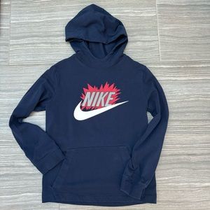 NIKE navy long sleeve t-shirt hoodie -large boy/girls